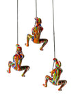 Set of Three Rainbow People Resin Climbing Man Hanging Dimensional Sculpture