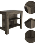 Brown 41" Kitchen Island With Storage