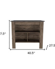 Dark Brown and Brown 41" Kitchen Island With Storage