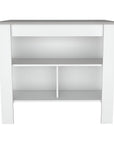White and Gray 41" Kitchen Island With Storage