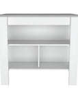 White and Gray 41" Kitchen Island With Storage