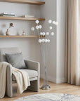62" Silver 16 LED Novelty Floor Lamp With White