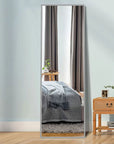 64" X 21" Gray Aluminum Wall Mounted And Freestanding Framed Full Length Mirror