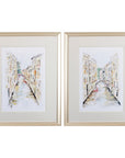 Set of Two Brown Streets of Venice Framed Art