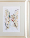 Set of Two Brown Streets of Venice Framed Art