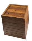 21" Brown Solid Wood Indoor Outdoor Square Planter Box