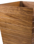 21" Brown Solid Wood Indoor Outdoor Square Planter Box