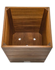 12" Brown Wood Indoor Outdoor Square Planter Box