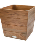 12" Brown Wood Indoor Outdoor Square Planter Box