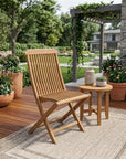 24" Brown Solid Wood Indoor Outdoor Deck Chair