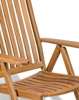 27" Brown Solid Wood Indoor Outdoor Arm Chair