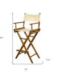23" Ivory and Brown Solid Wood Indoor Outdoor Director Chair