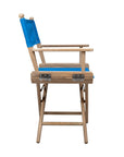Blue And Brown Solid Wood Director Chair