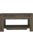 40" Dark Brown Wood Storage Bench With Flip Top Shoe Storage And Shelves