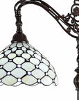 62" Brown And White Metal Floor Lamp With White Glass Bowl Shade
