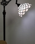 62" Brown And White Metal Floor Lamp With White Glass Bowl Shade