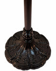 62" Brown And White Floor Lamp With White Glass Bowl Shade