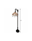 62" Brown And White Floor Lamp With White Glass Bowl Shade