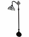 62" Brown And White Floor Lamp With White Glass Bowl Shade