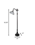 62" Brown And White Torchiere Floor Lamp With White Peacock Feather Glass Dome Shade