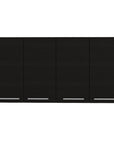 47" Black Wood Wall Mounted Accent Cabinet With Four Doors