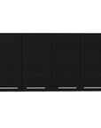 47" Black Wood Wall Mounted Accent Cabinet With Four Doors