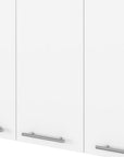 47" White Wood Wall Mounted Accent Chest With Four Doors