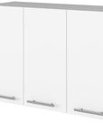 47" White Wood Wall Mounted Accent Chest With Four Doors