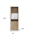 23" Oak Wood Bar Cabinet With Two Doors