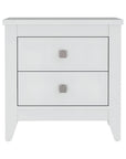24" White Wood Two Drawer Nightstand