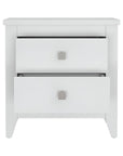 24" White Wood Two Drawer Nightstand