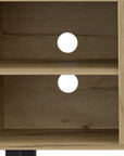 71" Natural Wood Enclosed and Open Storage TV Stand