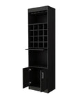24" Black Bar Cabinet With Eighteen Shelves
