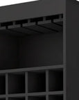 24" Black Bar Cabinet With Eighteen Shelves