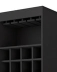 24" Black Bar Cabinet With Eighteen Shelves