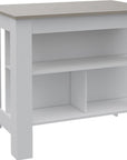 41" Light Gray and White Wood Kitchen Island With Storage