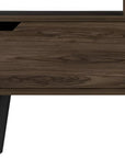 54" Dark Brown Wood Enclosed and Open Storage TV Stand