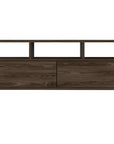 54" Dark Brown Wood Enclosed and Open Storage TV Stand