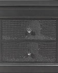 24" Gray Wood Shagreen Two Drawer Nightstand