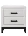 25" White Wood Two Drawer Nightstand