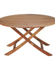 40" Brown Oval Solid Wood Folding Outdoor Side Table