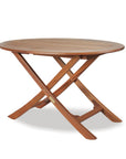40" Brown Oval Solid Wood Folding Outdoor Side Table