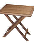 28" Brown Solid Wood Folding Outdoor Side Table
