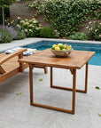 45" Brown Solid Wood Folding Outdoor Side Table