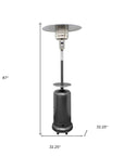 48000 BTU Silver Steel Propane Cylindrical Pole Standing Patio Heater
