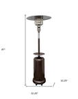 48000 BTU Bronze Steel Propane Cylindrical Pole Standing Patio Heater
