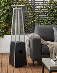 41000 BTU Black Steel Propane Triangular Pyramid Standing Patio Heater