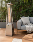 41000 BTU Silver Steel Propane Triangular Pyramid Standing Patio Heater