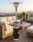 48000 BTU Silver Steel Propane Cylindrical Pole Standing Patio Heater