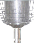 11000 BTU Silver Steel Propane Cylindrical Pole Tabletop Patio Heater